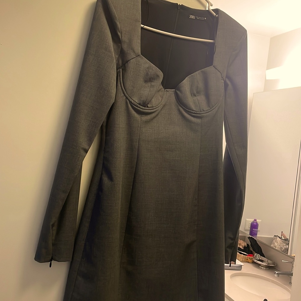 Zara business/casual dark grey dress